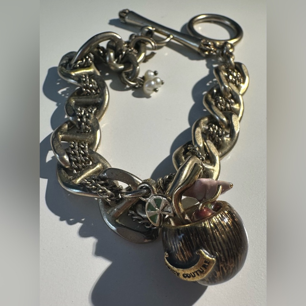 Vintage Juicy Couture Tropical Coconut Drink Charm Bracelet - Y2K Collector